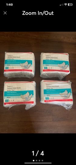 4 Packages Of Unisex CardinalHealth Quilted Adult Briefs Wings Plus Heavy Absorbency Size Medium