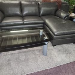 Top Grain Leather Sectional 2 PC 