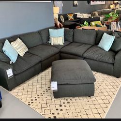 Charcoal Fabric Comfortable Modern 5 Piece Modular Sectional | Fastest Delivery | Brand New