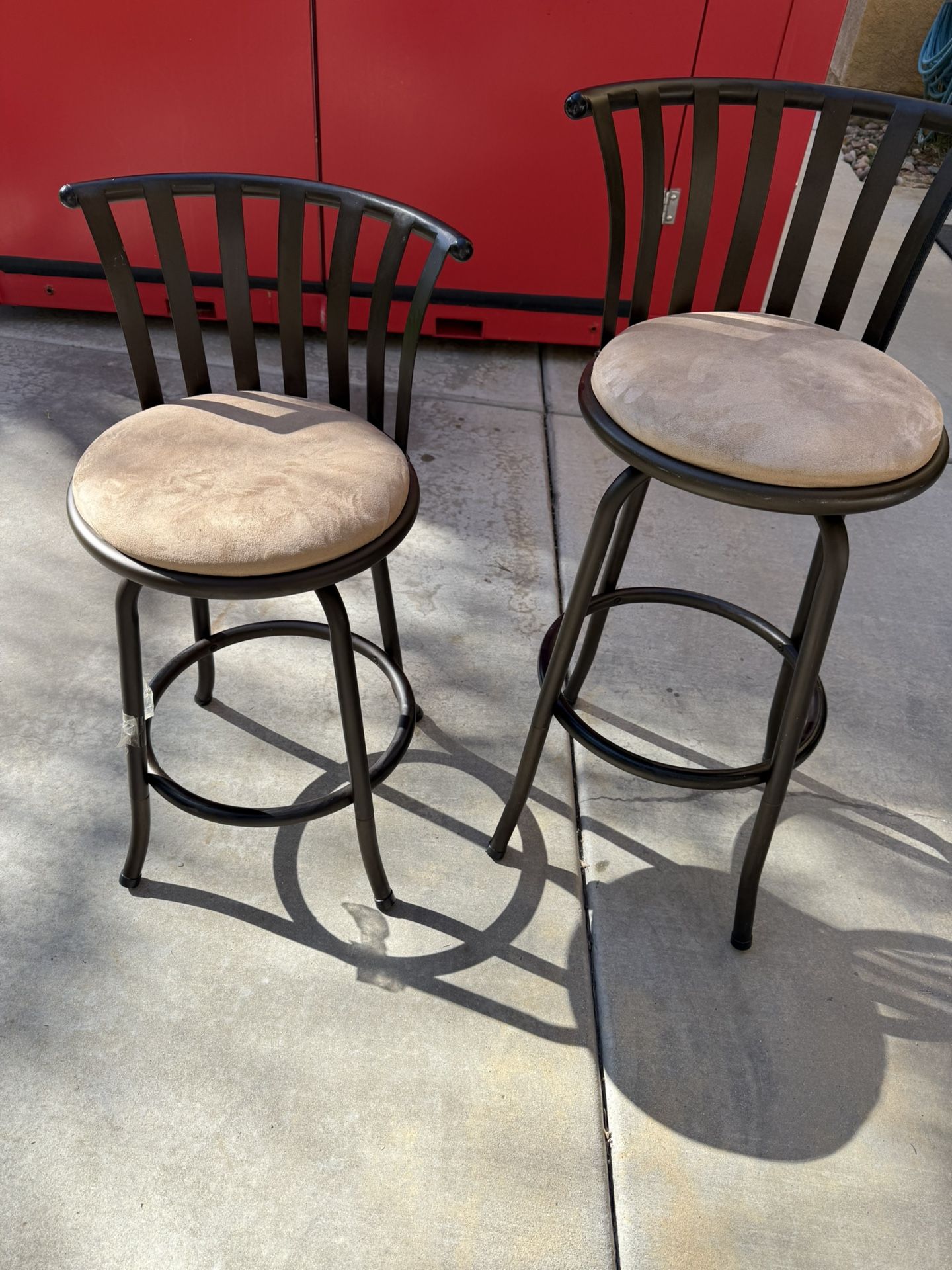 Two Brown Bar Stool