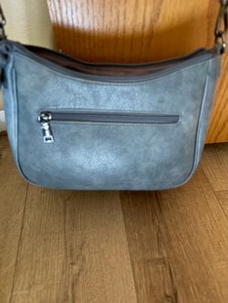 Blue Leather Crossbody Purse