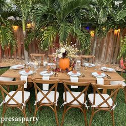 Tables Tablecloths Chairs Tent Flatware 