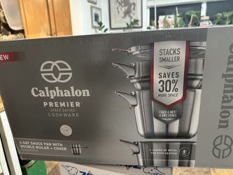 Calphalon Premier Space‑Saving 4.5 Qt Saucepan with Lid 