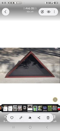 Flag Display Case, Dark Wood Grain Look. Commemorative Flag Case