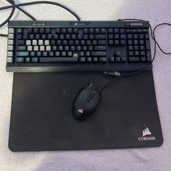 Corsair Gaming RGB keyboard and mouse combo with mousepad