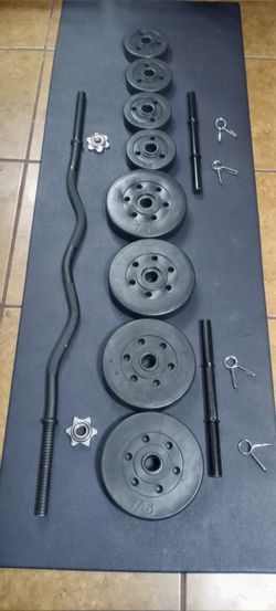 40LBUMBBELL WEIGHTS SET.4X7.5LBS. https://offerup.com/redirect/?o=NFgyLjVMQlMudG90YWwuNDBsYnMucGx1cy5jdXJsLmJhcg==