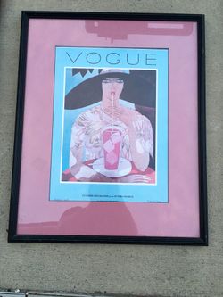 Vintage Vogue framed magazine cover great condition
