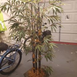 7th.Bamboo Fake Potted Tree Like New