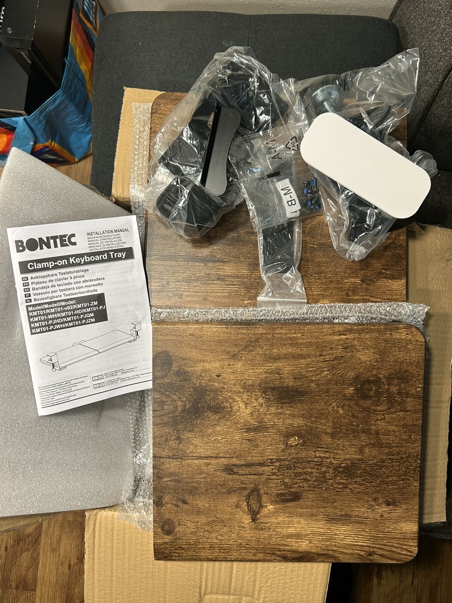 Brand New BONTEC Under Desk Keyboard Tray, Pull-out Keyboard & Mouse Platform C-Clamp