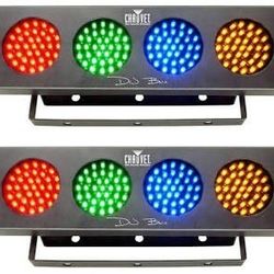 2-Chauvet DJ lights stage bank, 2-Venue thinpar 64