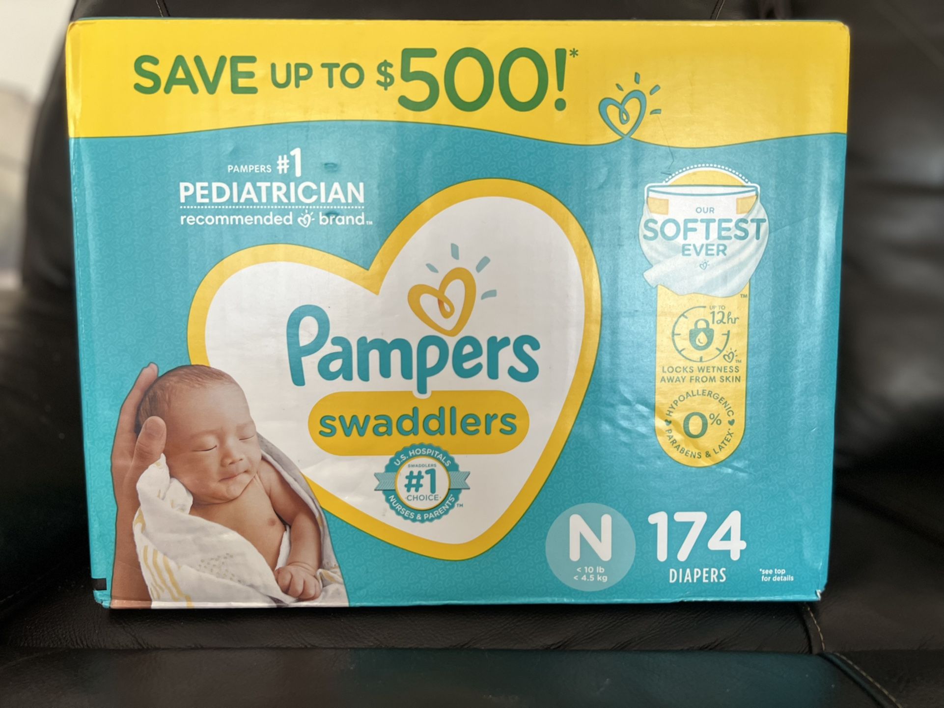 Pampers newborn Diapers. 174 Count