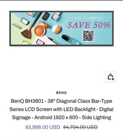 BenQ BH3801 - 38" Diagonal Class Bar-Type Series LCD Screen