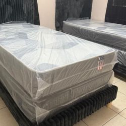 Twin Size Mattress Regular with Boxspring Set Innerspring Mattress With Free Boxspring // Bed Frame Not Included 