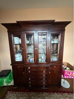 Brown Wooden China Cabinet