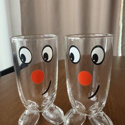 Vintage Character Feet Drinking Glasses Set of 2