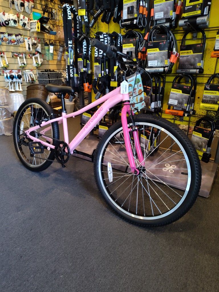 NEW RETROSPEC DART 24 PINK GEARED KIDS YOUTH GIRLS HYBRID MTB MTN BIKE