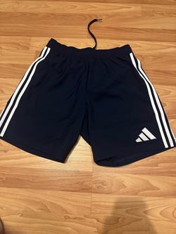 adidas Men's Blue Athletic Shorts Medium Elastic Drawstring Waist 3Stripes *New*