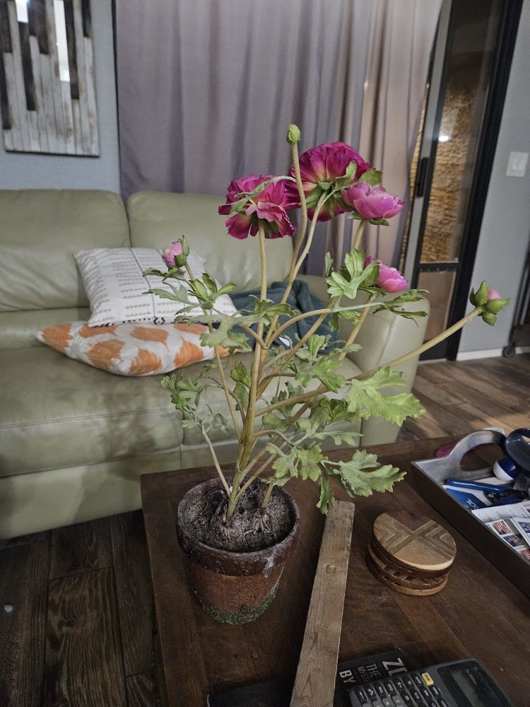 Faux Flower In Pot