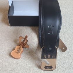 Levy's Leathers 3" Wide Amped Leather Series Guitar Strap with Foam Padding and Garment Leather Backing; Black