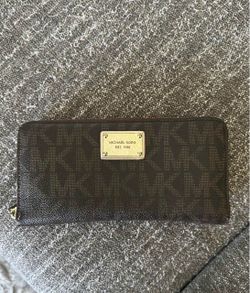 (Brown) Michael Kors Zip-Around Wallet