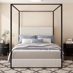 King size Metal Canopy Bed Frame 