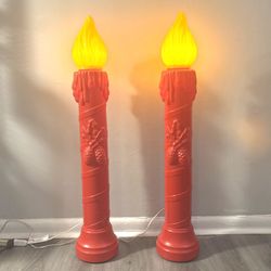 Vintage Christmas Candle Blow Molds Display