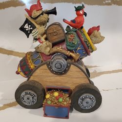 Serre Livres Teddy Bear Pirate Ship Kids Coin Bank Vintage Child's Bedroom Home Decor Piggy