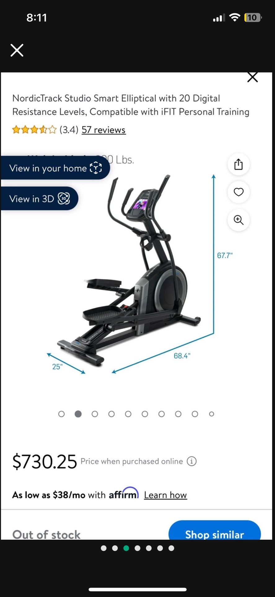 Nordictrack Studio Smart Elliptical