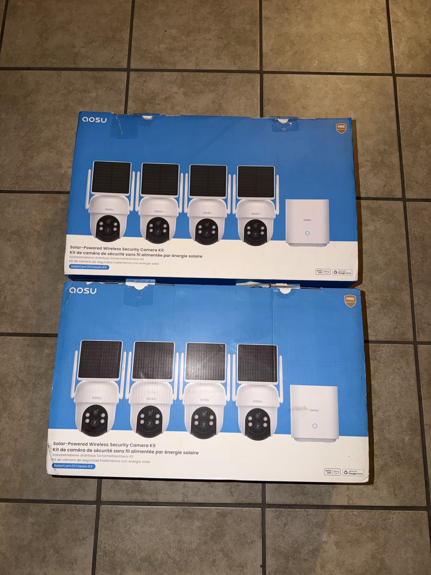 aosu security outdoor solar panel cameras