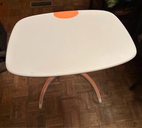 White and Orange Modern Side Table Desk