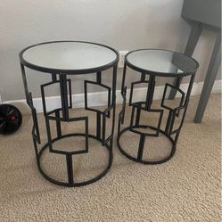 mirrored side tables / end table
