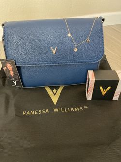 Vanessa Williams Crossbody Bag & Necklace Set Color Navy 