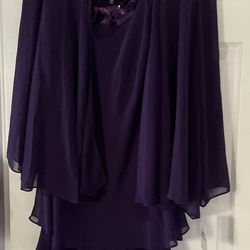 2 Piece Mother Of bride dress- Color - Egglant-STEEL W/ 