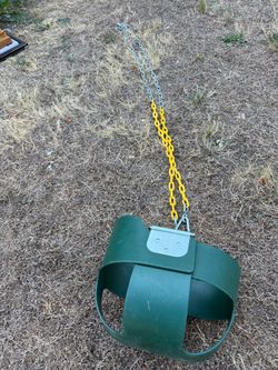 Green Toddler Swing Seat with Heavy-Duty Chains - Full Bucket ($15)