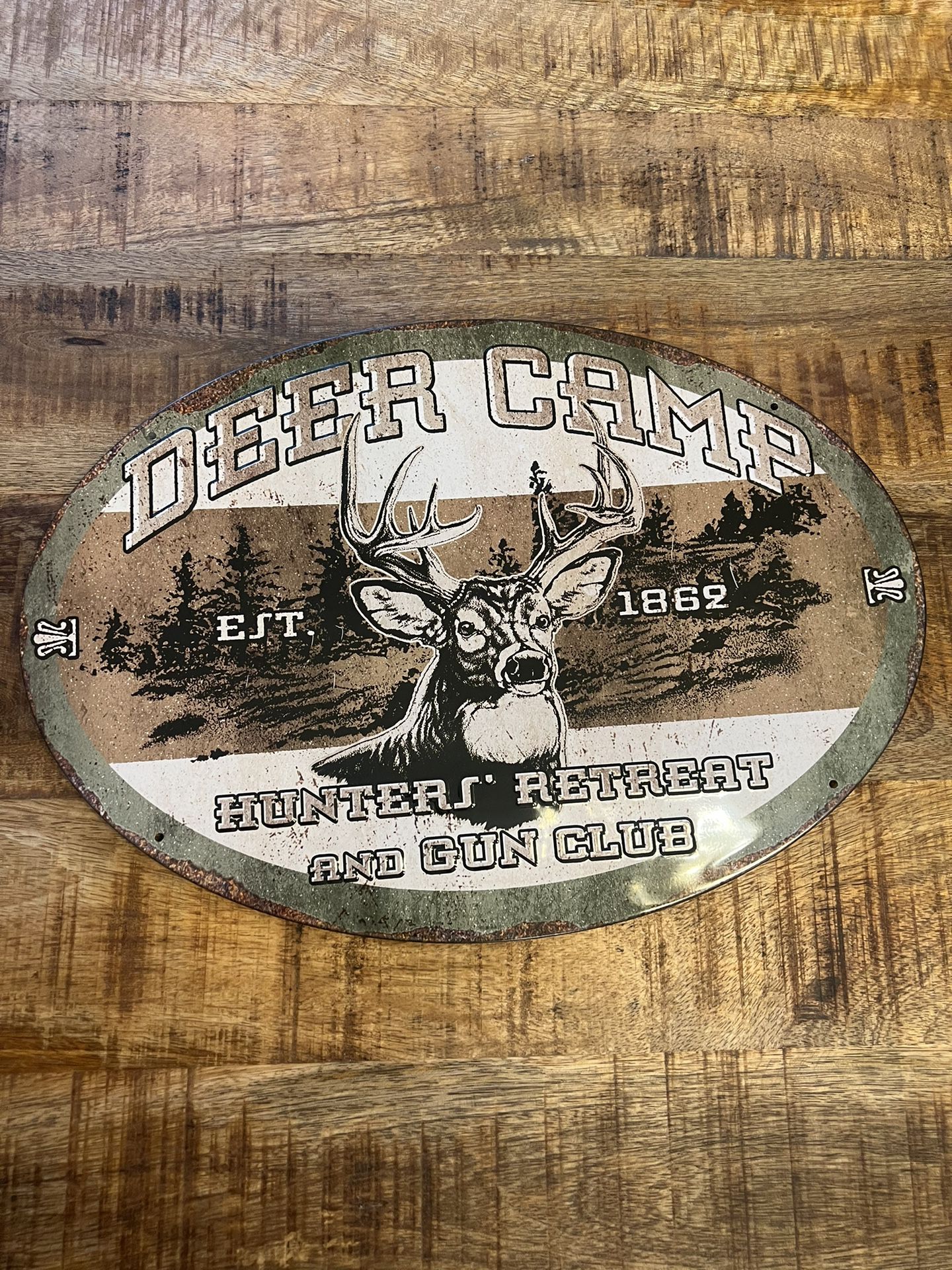 Deer Camp Tin Sign