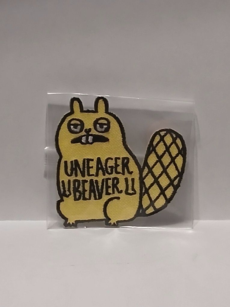 Brand New! Humorous Iron-On Patch ~ Uneager Beaver
