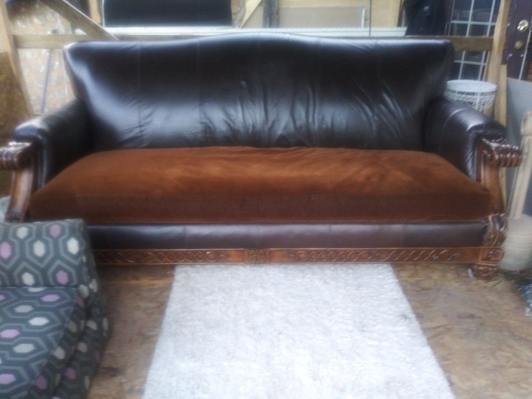 Faux leather couch