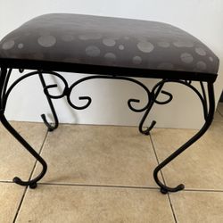 Vanity Seat Stool Metal with Upholstered Top 