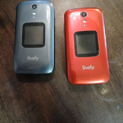 2 JITTERBUG FLIP PHONES LIVELY