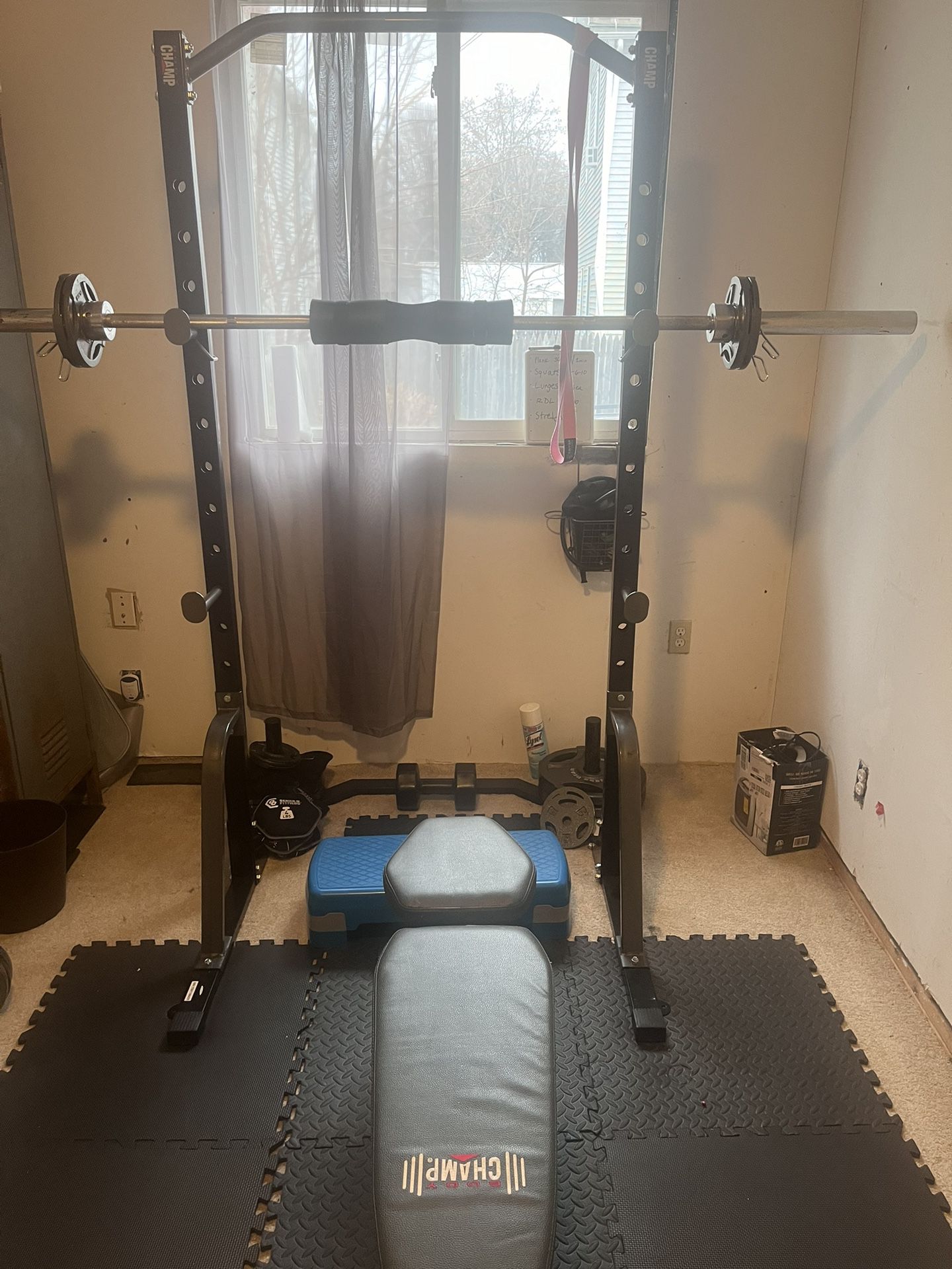 Power Lifting Rack + Weights