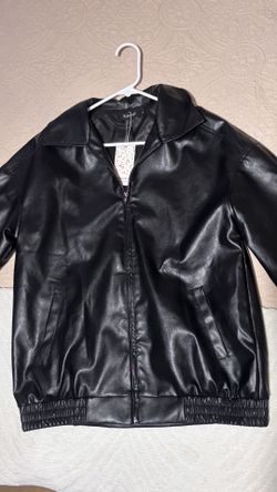 automet black leather jacket - S