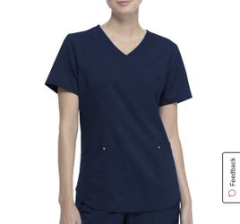 Navy blue ScrubStar top (size small)