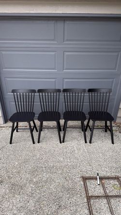 4 Black Windsor Chairs