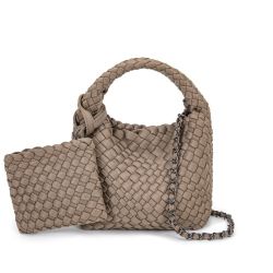 Ladies Mini Woven Bucket Bag - Woven crossbody bag with zipper closure, cute mini handbag for daily use, suitable for casual and professional outfits,