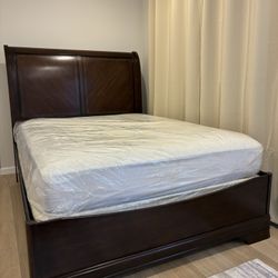 Queen Bed Frame, Box spring, And Mattress 