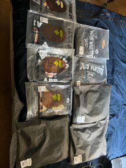 LV shirts and Bape shirts