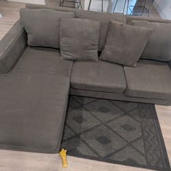 Grey Chaise L-Shaped Sofa/Lounge (Left or Right)