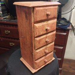 Heritage   Handmade  Wooden  5  Compartment  Table  Top  Desk  Organizer 
