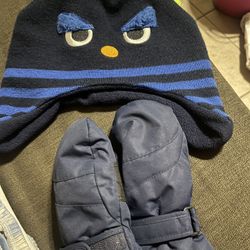 Kids Gloves And Monster Beanie