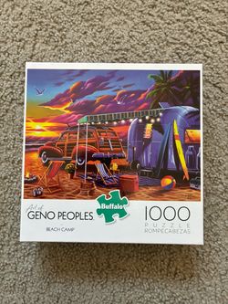Jigsaw puzzle BEACH CAMP Buffalo NO MISSING PIECES